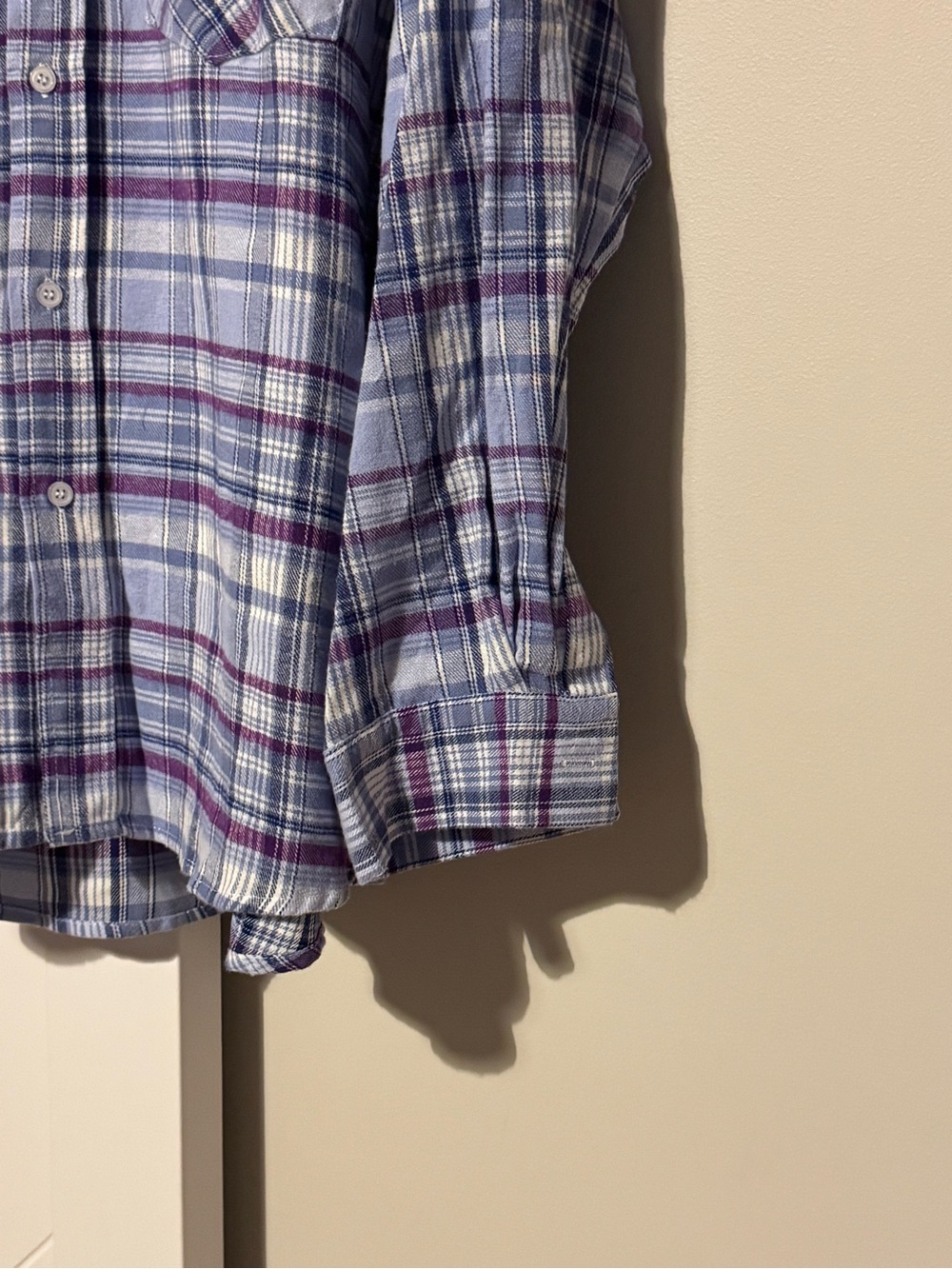 Nokwal Streetwear Plaid Button Front Shirt Purple Blue XL - Picture 7 of 8